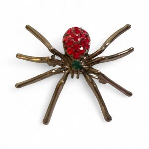 Red and Gold Spider Brooch